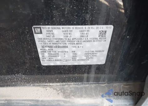 2014 Cadillac Srx Luxury Collection z USA, uszkodzony, nr VIN 3GYFNBE38ES559994